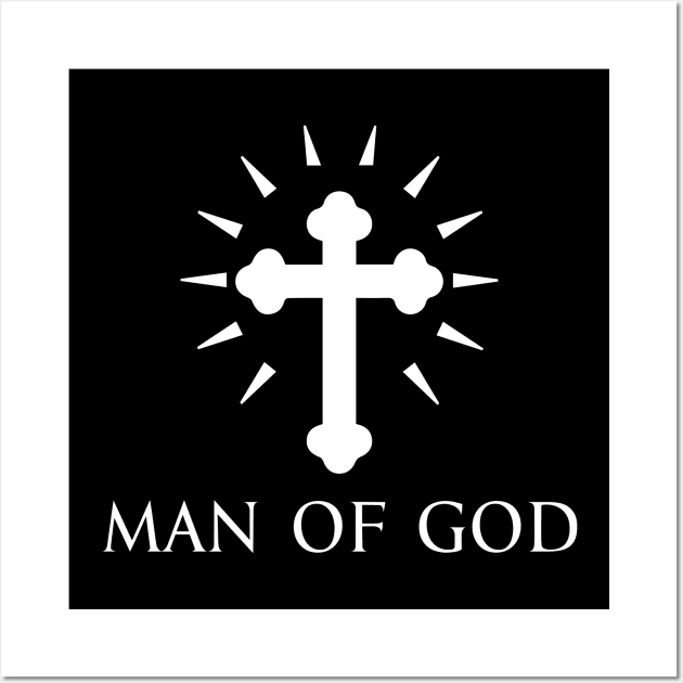 Man Of God - Cross Bottony - White - Christian Series 7W Wall Art by FOGSJ